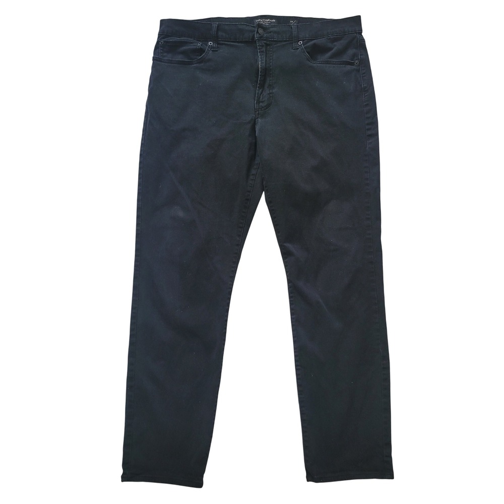 Lucky Brand 121 Slim Straight Mens Black‎ Jeans 38x32 Solid Dark Denim Pants